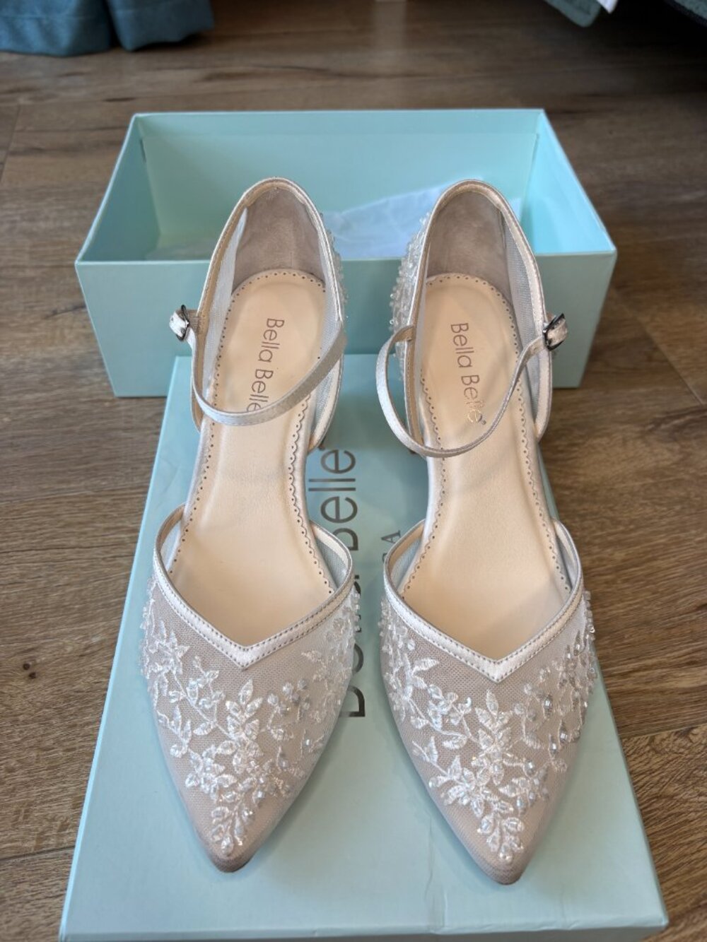 Bella Belle "Carla" - Floral Beaded Lace D’Orsay Block Heels (Size 9) - Picture 8 of 12